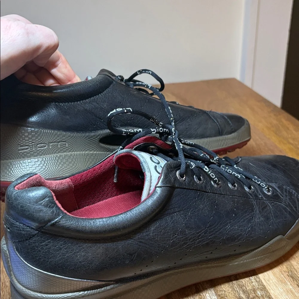 Ecco Black Leather Sneakers Size 45